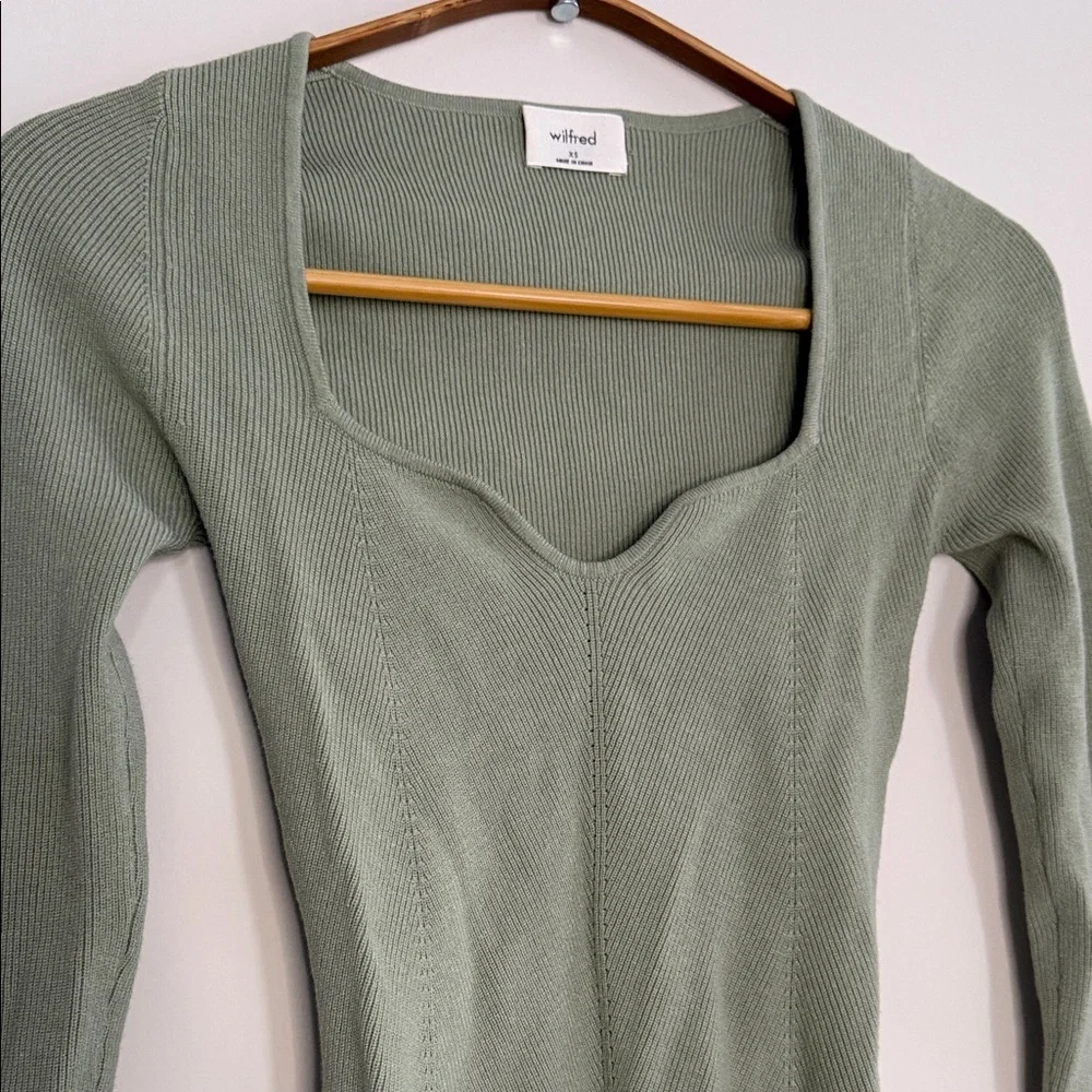 Wilfred Sage Green Ribbed Knit Top - Picture 5 of 5
